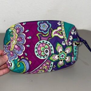 Vera Bradley Purple and Green Floral Cosmetic Bag
